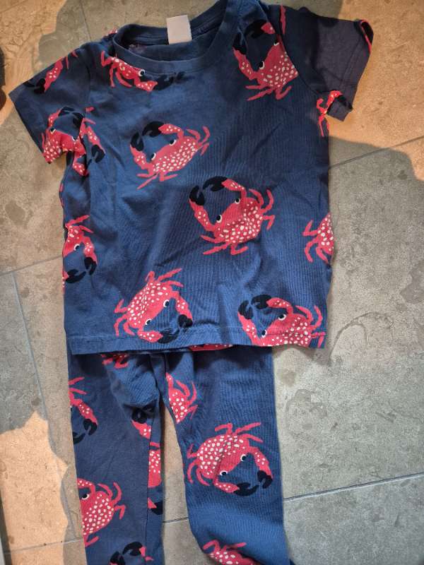 Set T-shirt byxa blå krabbor