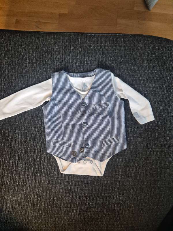 Set vit body + randig väst