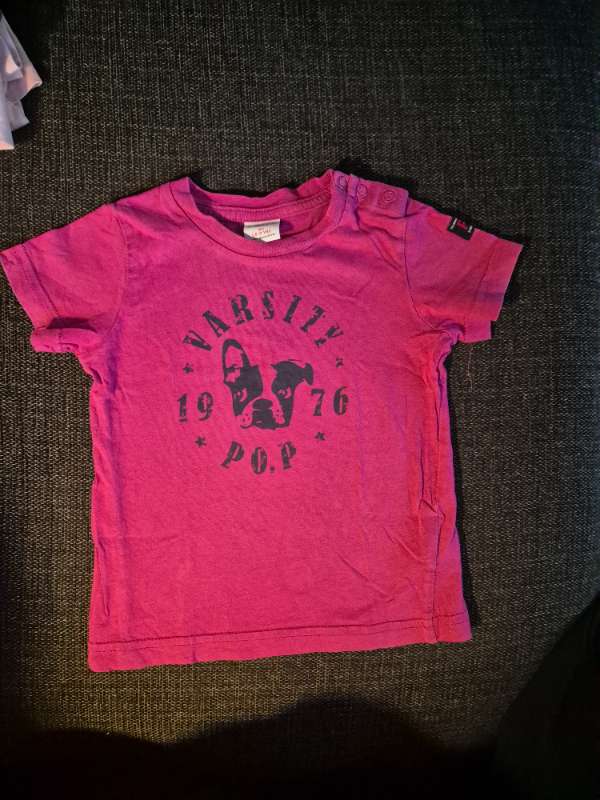 PoP mörkrosa T-shirt bulldog