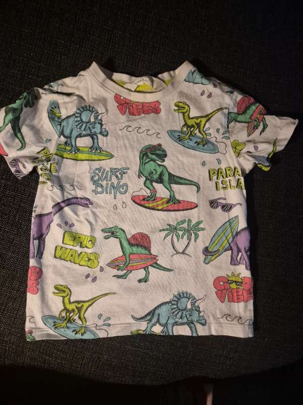 HM vit T-shirt dinosurf