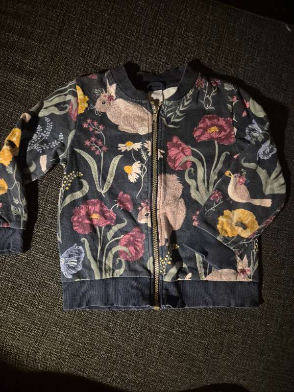 Lindex ziptröja djur/blommor