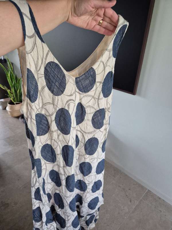 Klänning beige blå