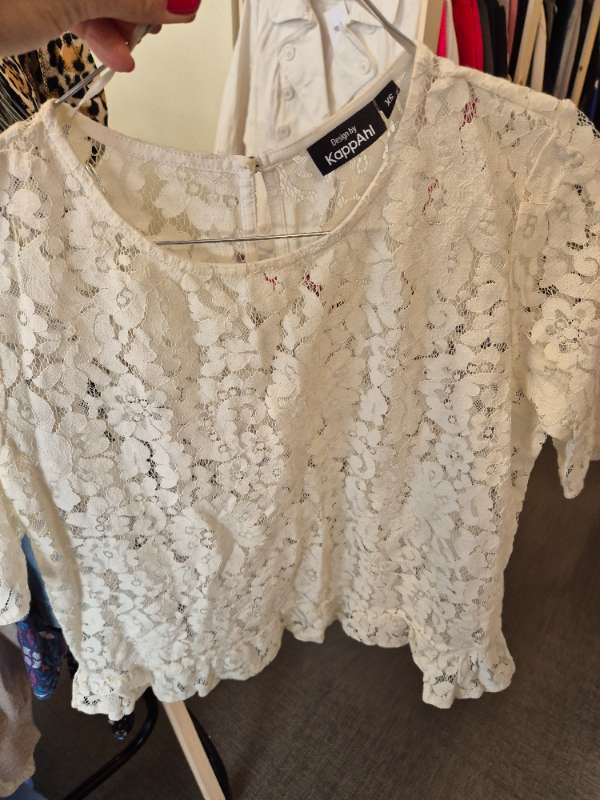 Spetsblus vit kappahl