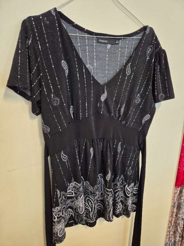 Svart top glitter band midja