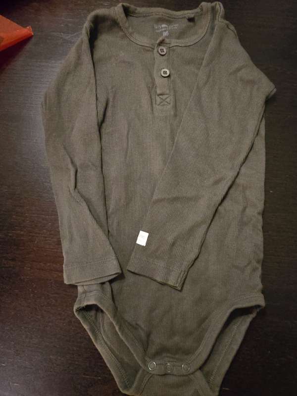 Mörkgrå långärmad body