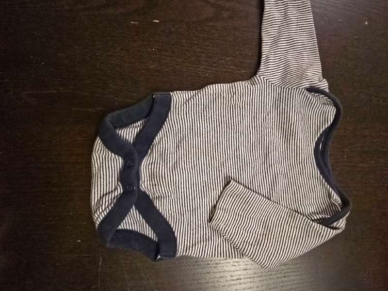 Vit/blå randig body