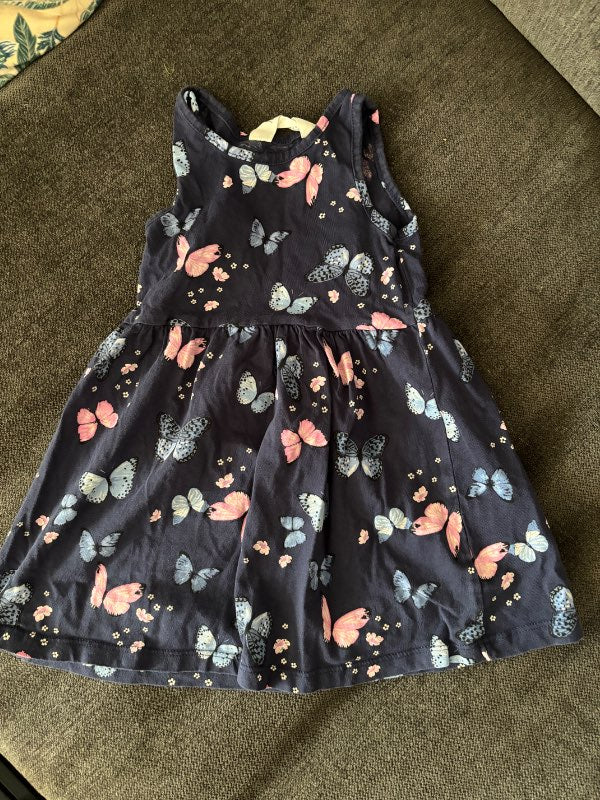 Klänning fjärilar blå