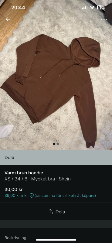 Brun hoodie