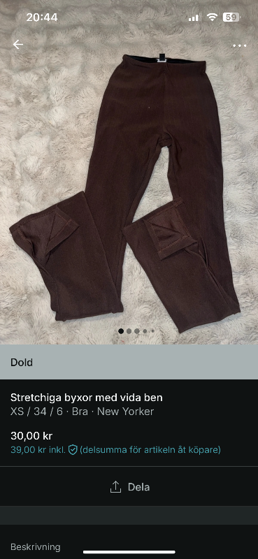 stretchiga bruna byxor