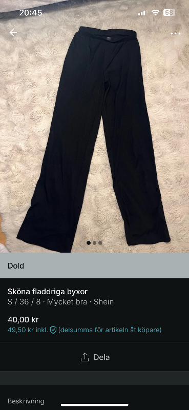 Svarta sköna byxor