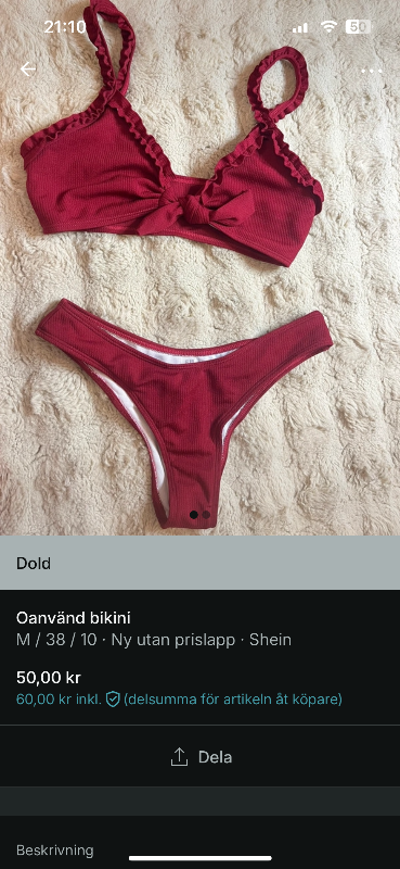 Vinröd bikini