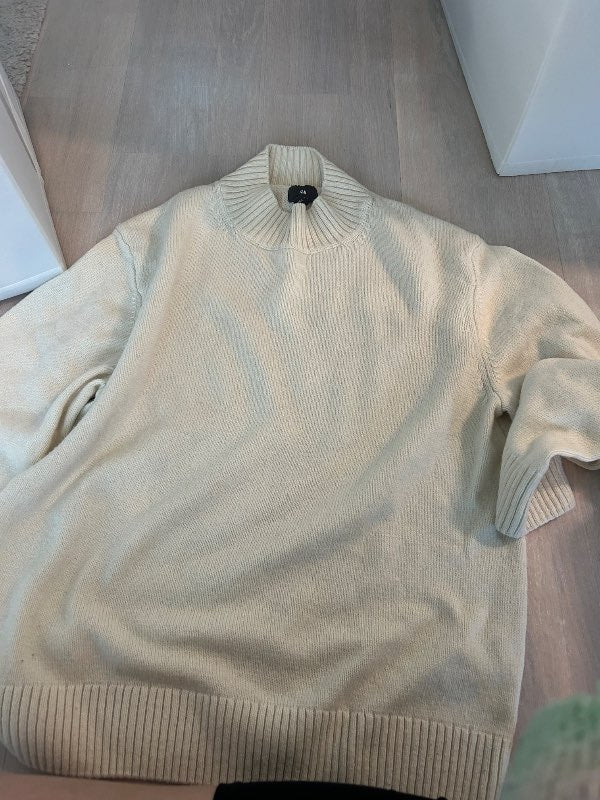 Herr - Stickad tröja créme vit