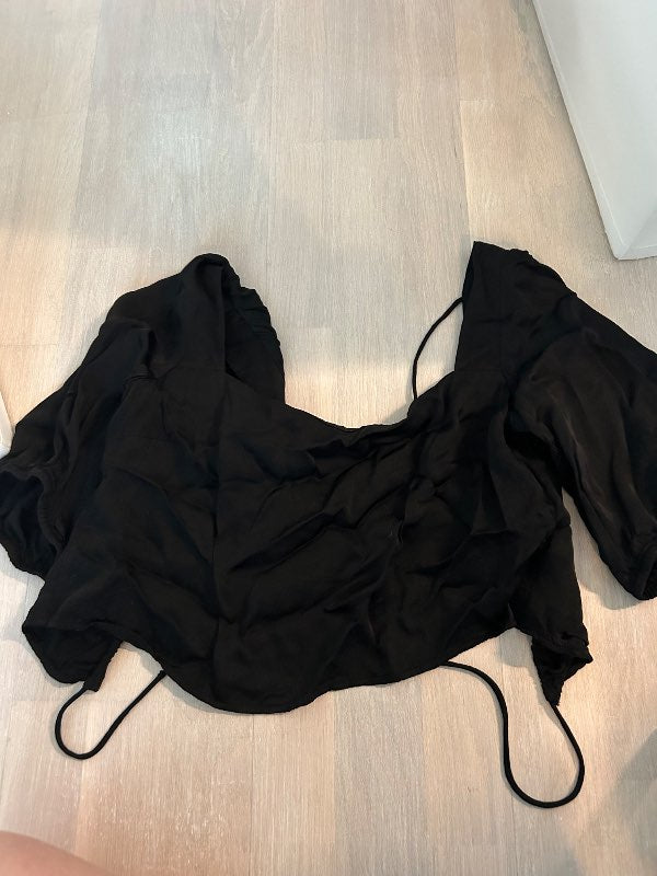 Svart satin topp - H&M