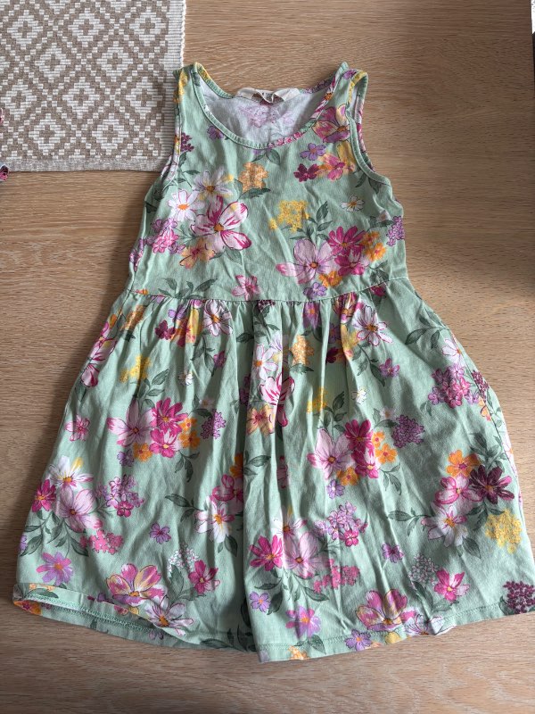 Klänning grön blommor HM