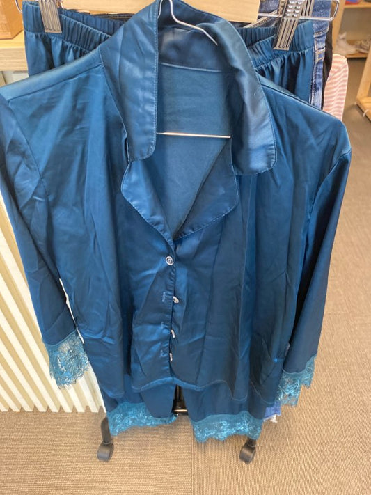 Satin Pyjamas Blå