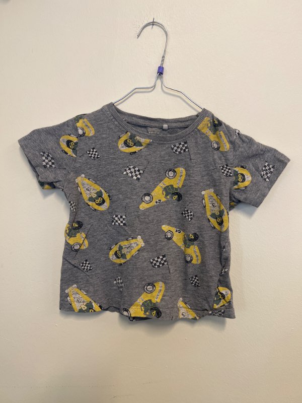 Name it t-shirt grå/gula bilar