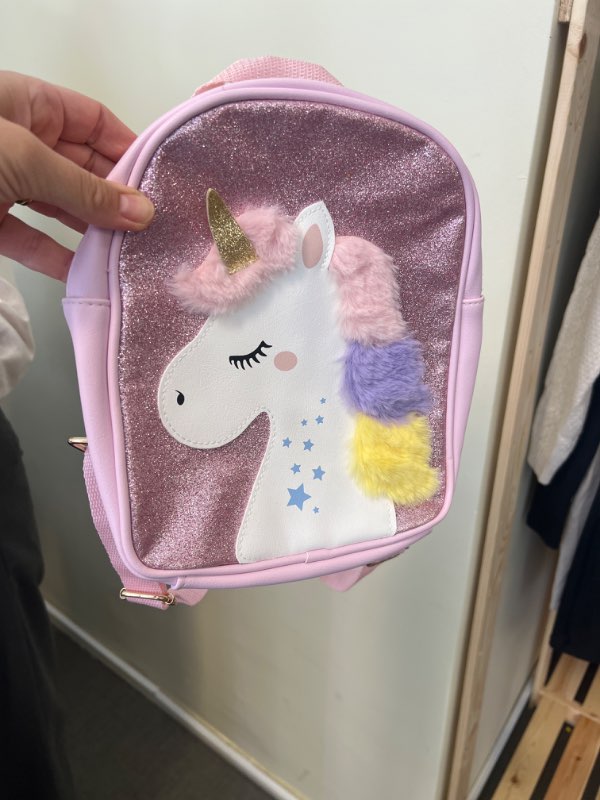Rosa enhörningsryggsäck