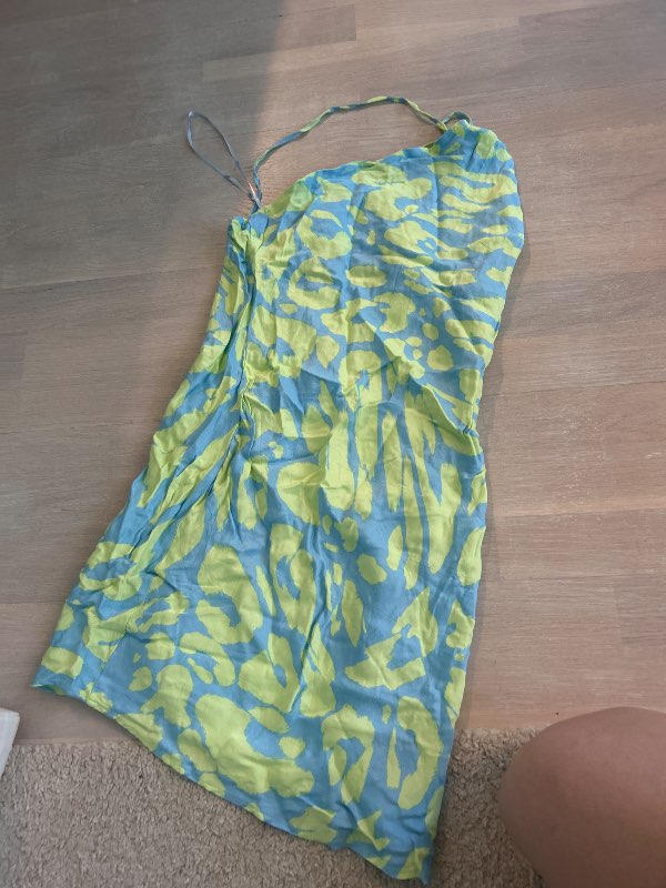 Grön/blå mönstrad klänning