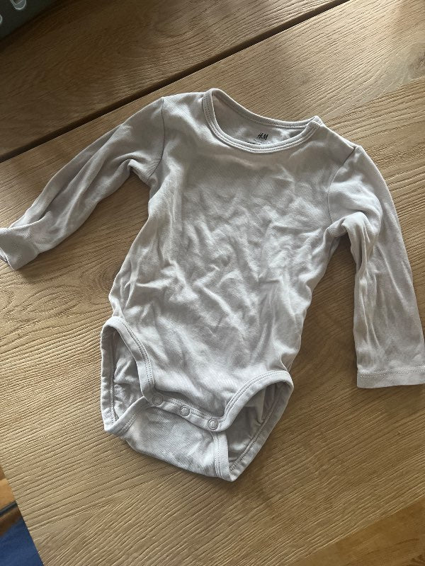 Beige långarmad body