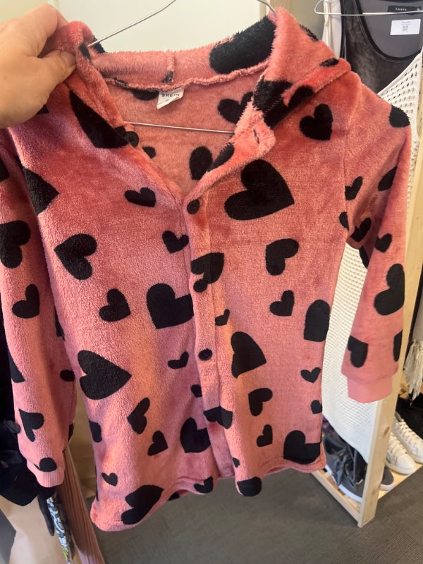 Rosa hjärtan fleese